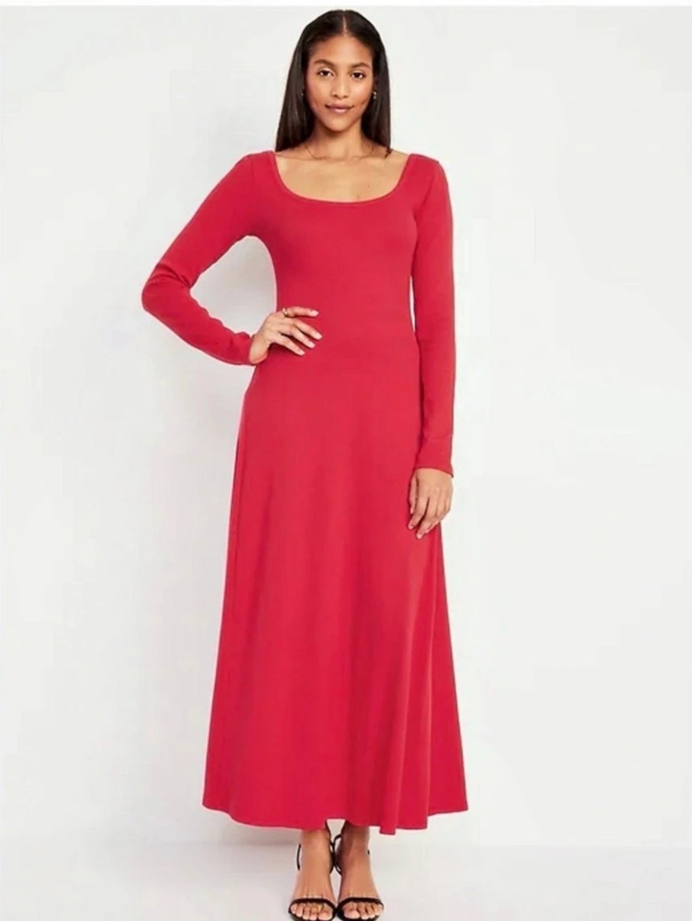 Old Navy Red Long Sleeve Maxi Dress Size Medium NWT